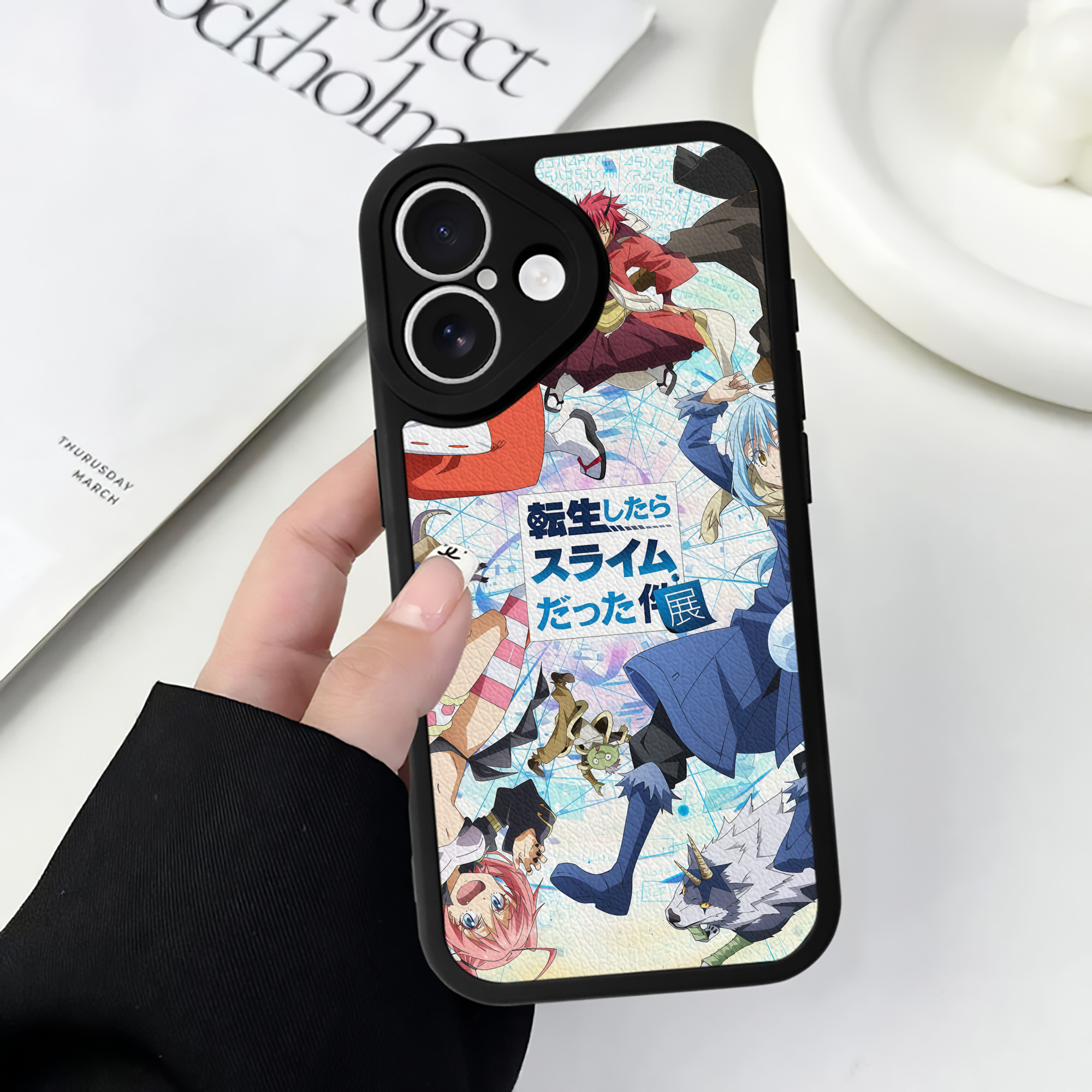 （画像用） 転スラ Regarding Reincarnated to Slime 【iPhone 16シリーズ対応】シリコンスマホケース（レザー調） 材質：シリコン